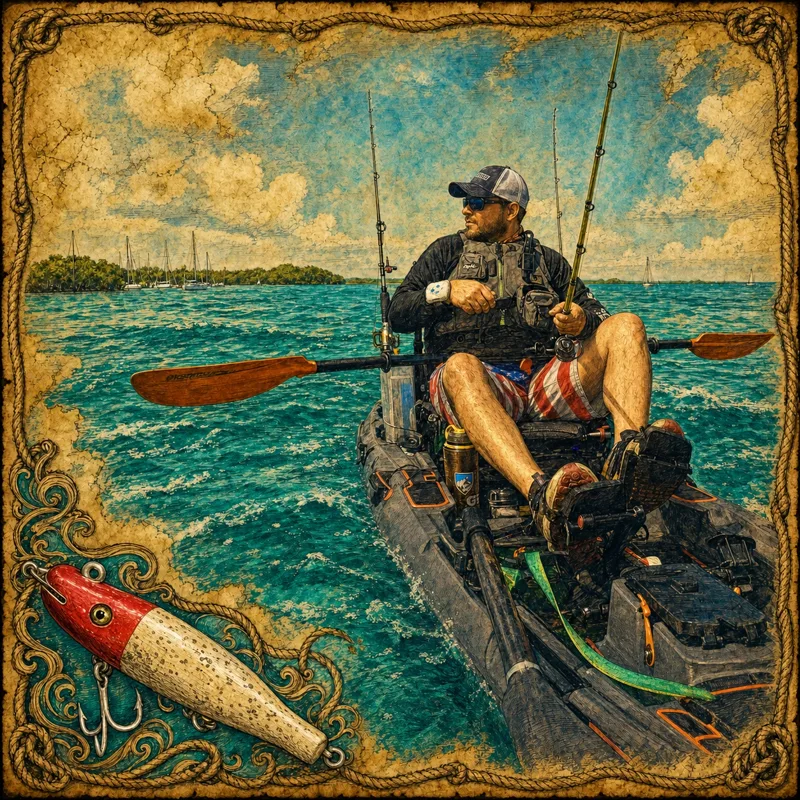 Kayak angler fishing the backcountry flats of the Florida Keys