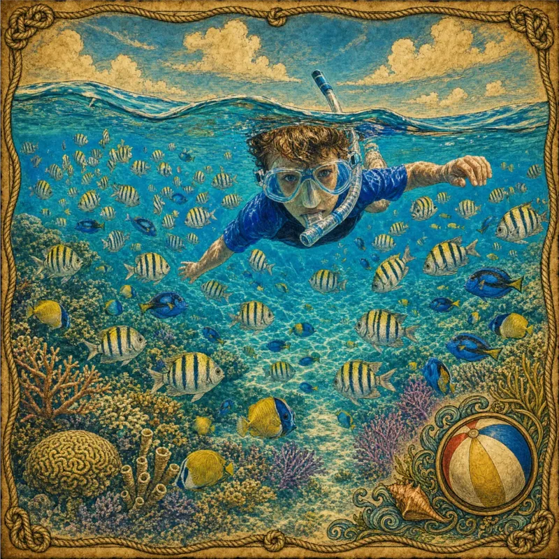 Kid snorkeling over a coral reef in the Florida Keys — family travel and living content