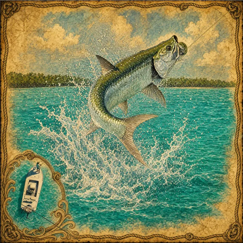 Tarpon leaping — Islamorada sport fishing in the Florida Keys